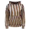 Skin Zebra Striped White Brown Women s Pullover Hoodie View1