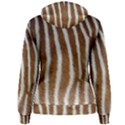 Skin Zebra Striped White Brown Women s Pullover Hoodie View2