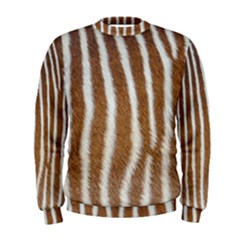 Skin Zebra Striped White Brown Men s Sweatshirt by Pakrebo