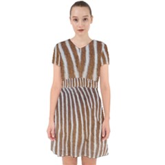 Skin Zebra Striped White Brown Adorable In Chiffon Dress by Pakrebo