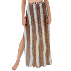 Skin Zebra Striped White Brown Maxi Chiffon Tie-up Sarong by Pakrebo