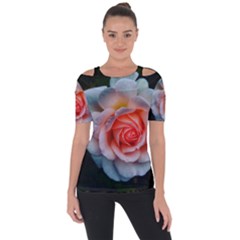 Favorite Rose  Shoulder Cut Out Short Sleeve Top by okhismakingart