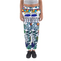 Moon And Flowers Abstract Women s Jogger Sweatpants by okhismakingart