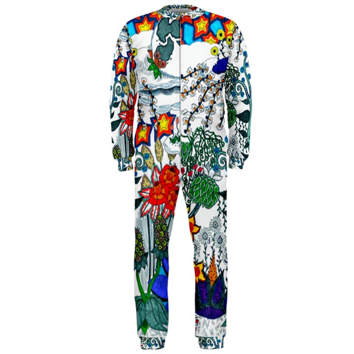 Moon and Flowers Abstract OnePiece Jumpsuit (Men) 