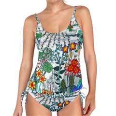 Moon And Flowers Abstract Tankini Set by okhismakingart