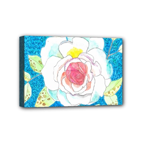 Favorite Rose Watercolor   Mini Canvas 6  X 4  (stretched) by okhismakingart