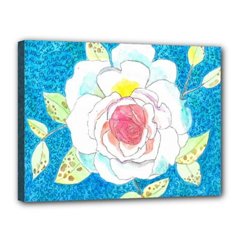 Favorite Rose Watercolor   Canvas 16  X 12  (stretched) by okhismakingart