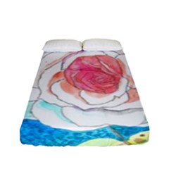 Favorite Rose Watercolor   Fitted Sheet (full/ Double Size) by okhismakingart