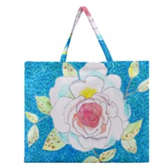 Favorite Rose Watercolor   Zipper Large Tote Bag by okhismakingart