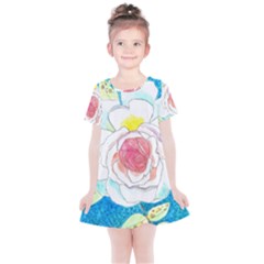 Favorite Rose Watercolor   Kids  Simple Cotton Dress by okhismakingart