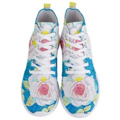 Favorite Rose Watercolor   Men s Lightweight High Top Sneakers by okhismakingart