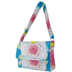 Favorite Rose Watercolor   Full Print Messenger Bag by okhismakingart