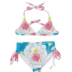 Favorite Rose Watercolor   Kids  Classic Bikini Set by okhismakingart