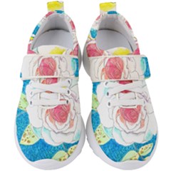 Favorite Rose Watercolor   Kids  Velcro Strap Shoes by okhismakingart