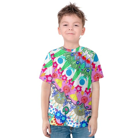 Plant Abstract Kids  Cotton Tee by okhismakingart