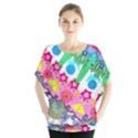 Plant Abstract Batwing Chiffon Blouse View1