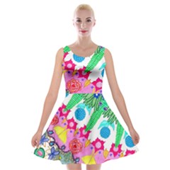 Plant Abstract Velvet Skater Dress by okhismakingart