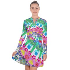 Plant Abstract Long Sleeve Panel Dress by okhismakingart