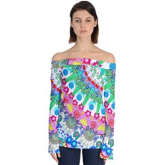 Plant Abstract Off Shoulder Long Sleeve Top by okhismakingart