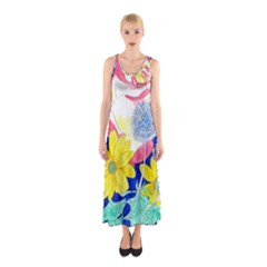 London Flora  Sleeveless Maxi Dress by okhismakingart