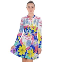 London Flora  Long Sleeve Panel Dress by okhismakingart