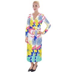 London Flora  Velvet Maxi Wrap Dress by okhismakingart