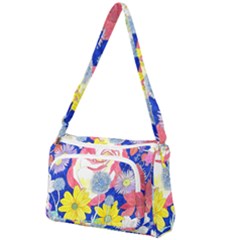 London Flora  Front Pocket Crossbody Bag by okhismakingart