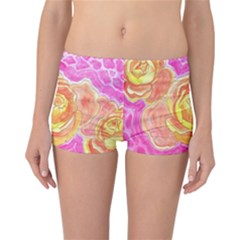 Orange Roses Watercolor Reversible Boyleg Bikini Bottoms by okhismakingart