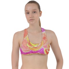 Orange Roses Watercolor Criss Cross Racerback Sports Bra by okhismakingart