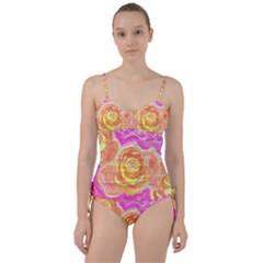 Orange Roses Watercolor Sweetheart Tankini Set by okhismakingart