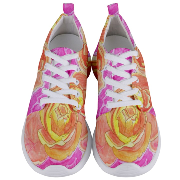 Orange Roses Watercolor Men s Lightweight Sports Shoes