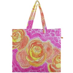 Orange Roses Watercolor Canvas Travel Bag by okhismakingart