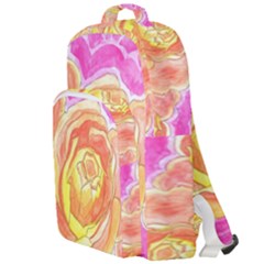 Orange Roses Watercolor Double Compartment Backpack by okhismakingart