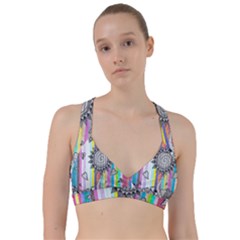 Striped Flower Sweetheart Sports Bra by okhismakingart