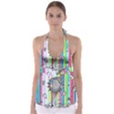 Striped Flower Babydoll Tankini Top View1