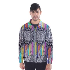 Striped Flower Men s Windbreaker