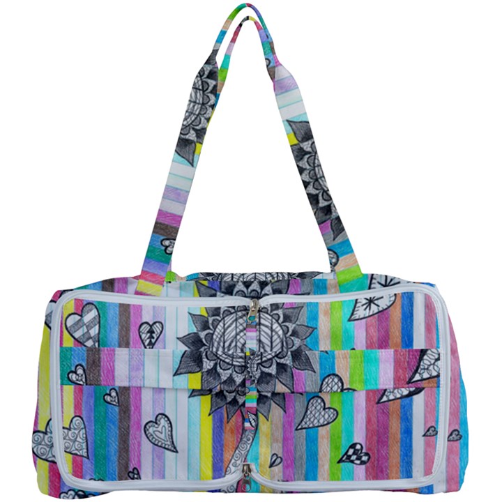 Striped Flower Multi Function Bag