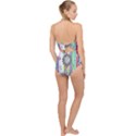 Striped Flower Scallop Top Cut Out Swimsuit View2