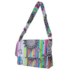 Striped Flower Full Print Messenger Bag by okhismakingart