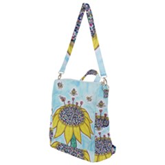 Bees At Work In Blue  Crossbody Backpack by okhismakingart