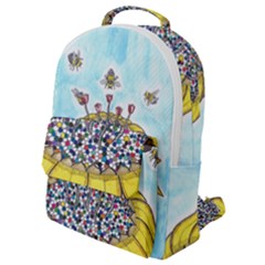 Bees At Work In Blue  Flap Pocket Backpack (small) by okhismakingart