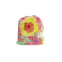 Reid Hall Rose Watercolor Drawstring Pouch (small) by okhismakingart