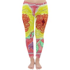 Reid Hall Rose Watercolor Classic Winter Leggings by okhismakingart