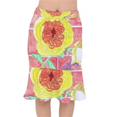 Reid Hall Rose Watercolor Mermaid Skirt by okhismakingart