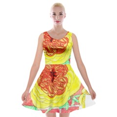 Reid Hall Rose Watercolor Velvet Skater Dress by okhismakingart