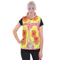 Reid Hall Rose Watercolor Women s Button Up Vest by okhismakingart