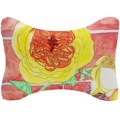 Reid Hall Rose Watercolor Seat Head Rest Cushion by okhismakingart