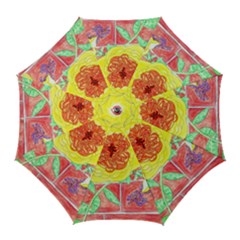 Reid Hall Rose Watercolor Golf Umbrellas by okhismakingart