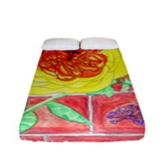 Reid Hall Rose Watercolor Fitted Sheet (full/ Double Size) by okhismakingart