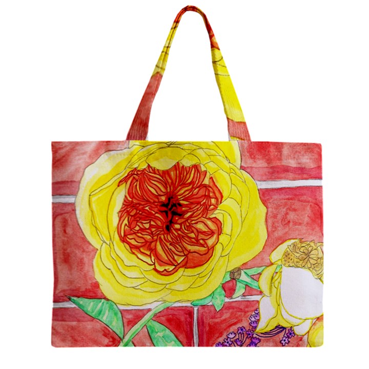 Reid Hall Rose Watercolor Zipper Mini Tote Bag